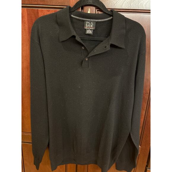 Jos. A. Bank Other - Jos A Bank Signature Collection Black 100% Merino Wool Long Sleeve Size XL